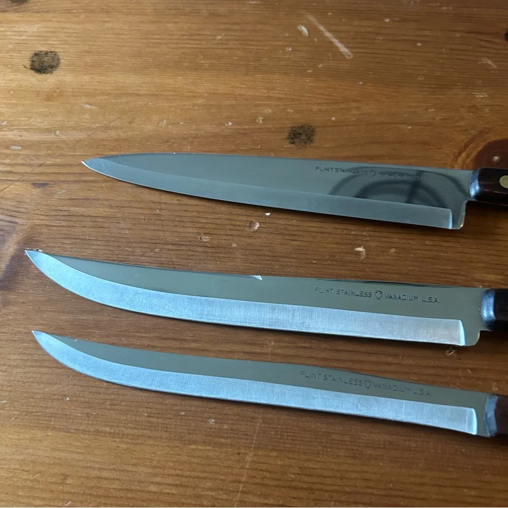 Vintage EKCO‎ Flint Stainless Vanadium Carving Knives USA
